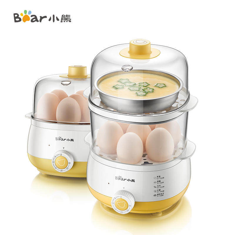 小熊煮蛋器蒸蛋器双层自动断电家用小型多功能定时蒸鸡蛋机早餐机