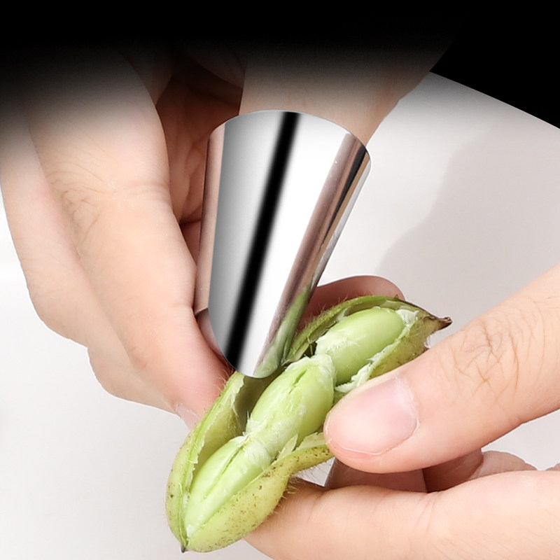 剥毛豆神器铁指甲去皮护手不锈钢保护套拨豆摘豆角工具切菜护指器