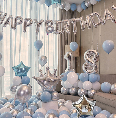 生日快乐派对场景布置男女孩