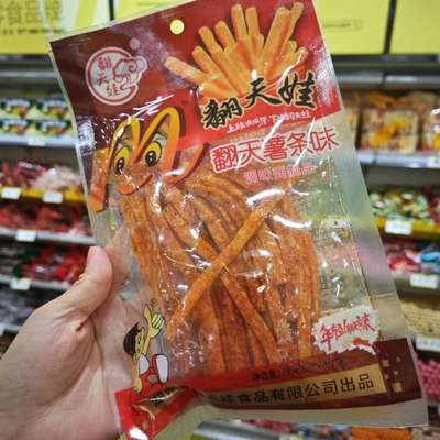 优选零食忙翻天娃翻天薯条味调味面制品麻辣条棒小吃79g满35包邮