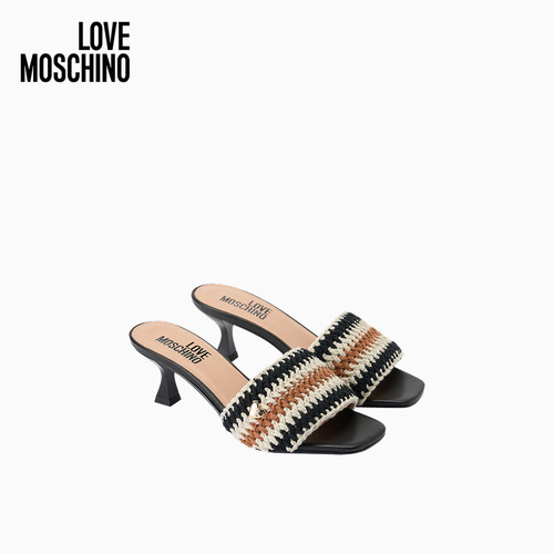 【季末特惠】Love Moschino2026春夏 女士针织鞋面高跟凉鞋拖鞋