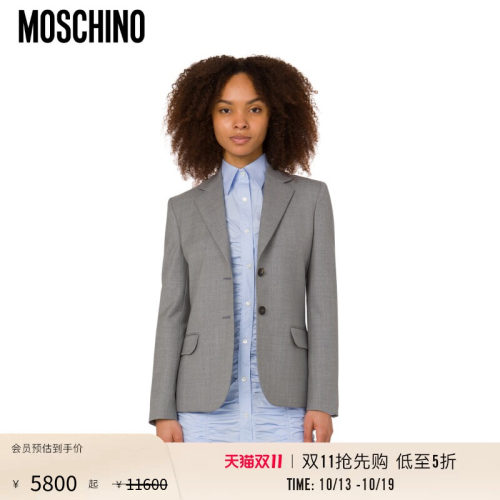 【惊喜特惠】Moschino/莫斯奇诺  女士羊毛帆布外套