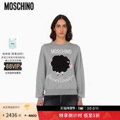 女士绵羊毛圆领套头针织衫 莫斯奇诺 特享倒计时 Moschino