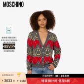 25早秋女士V领复古印花毛衣 莫斯奇诺 特享倒计时 Moschino