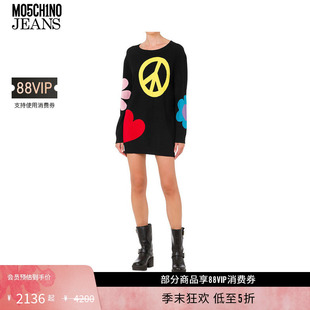 女士正面刺绣长袖 JEANS M05CH1N0 连衣裙 礼物低至5折