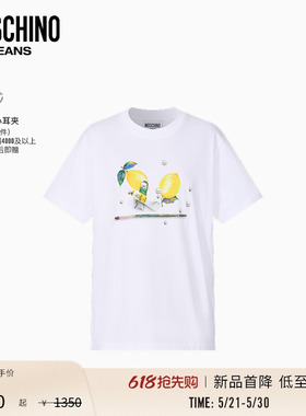 【新品首降】Moschino Jeans 26早春 女士圆领短袖印花T恤