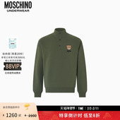 特享倒计时 Moschino underwear 男士 泰迪熊刺绣高领卫衣
