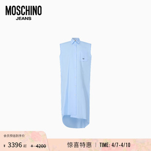 式 Moschino 连衣裙 衬衫 女士浅蓝色无袖 Jeans 26早春