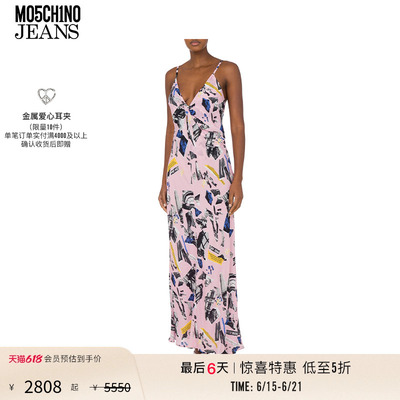 【特惠倒计时】M05CH1N0 JEANS  女士Punk Print乔其纱连衣裙