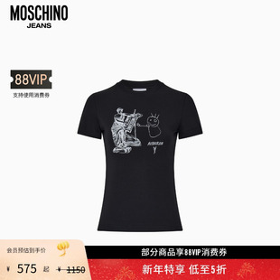 礼物会员5折起 女士印花圆领短袖 Moschino 25早秋 T恤 Jeans