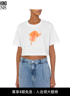 【礼物】M05CH1N0 JEANS  女士泽西风冰淇淋印花短袖T恤