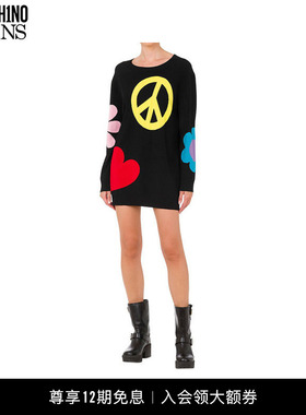 【礼物低至5折】M05CH1N0 JEANS  女士正面刺绣长袖连衣裙