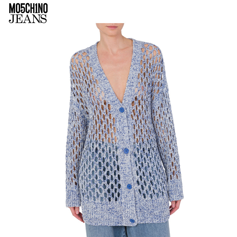 M05CH1N0 JEANS 25春夏 女士网格镂空针织衫开衫