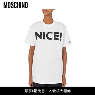 礼物 印花棉质针织T Moschino 女士Nice 恤 莫斯奇诺