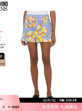 【礼物】M05CH1N0 JEANS  女士泽西风满印雨伞印花短裤