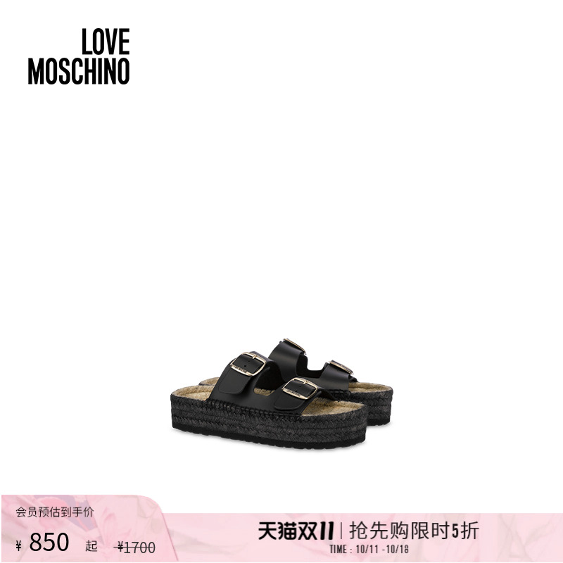 「线上专享」Love Moschino 25春夏双带埃斯帕拖鞋凉鞋