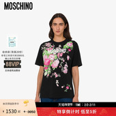 25秋冬女士徽标花卉印花T恤 莫斯奇诺 特享倒计时 Moschino