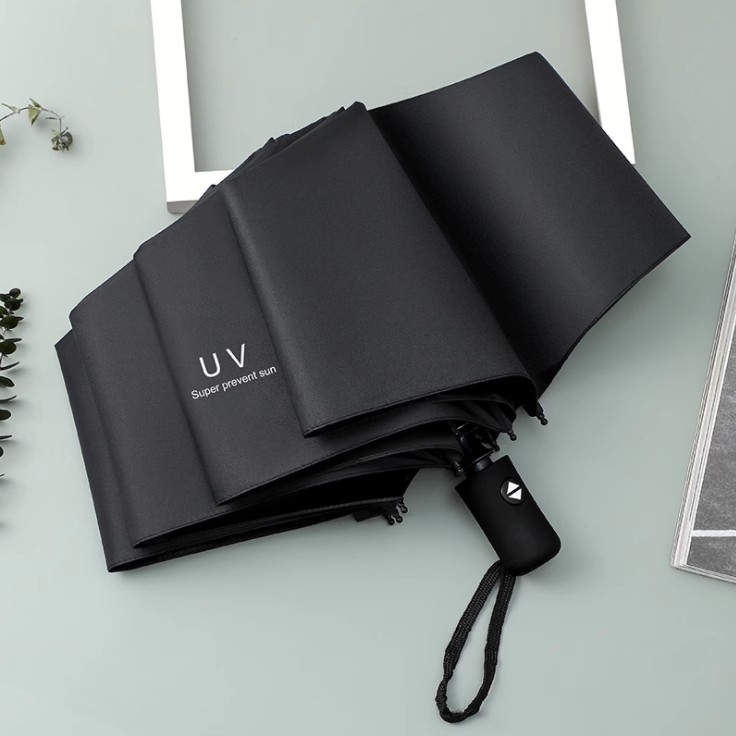 黑胶uv太阳伞遮阳伞晴雨两用全自动雨伞折叠伞高级感防晒防紫外线