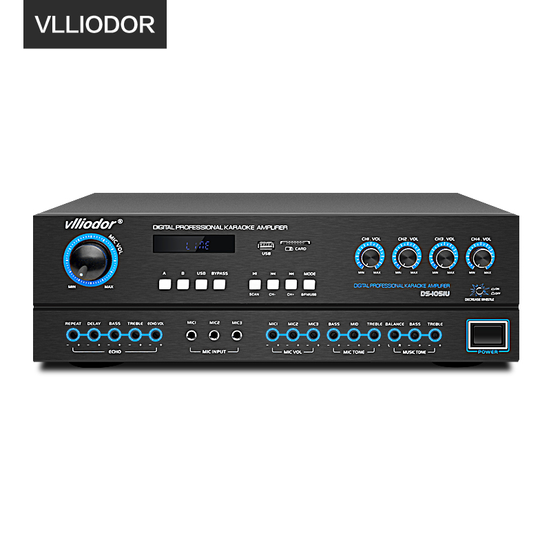VLLIODOR/葳多爾 DS-1051U藍(lán)牙收音四通道調(diào)節(jié)功放舞臺(tái)會(huì)議用