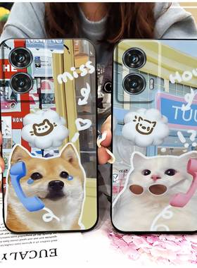 适用MOTO Edge50 Fusion手机壳卡通散热个性趣味防尘简约奢华CP