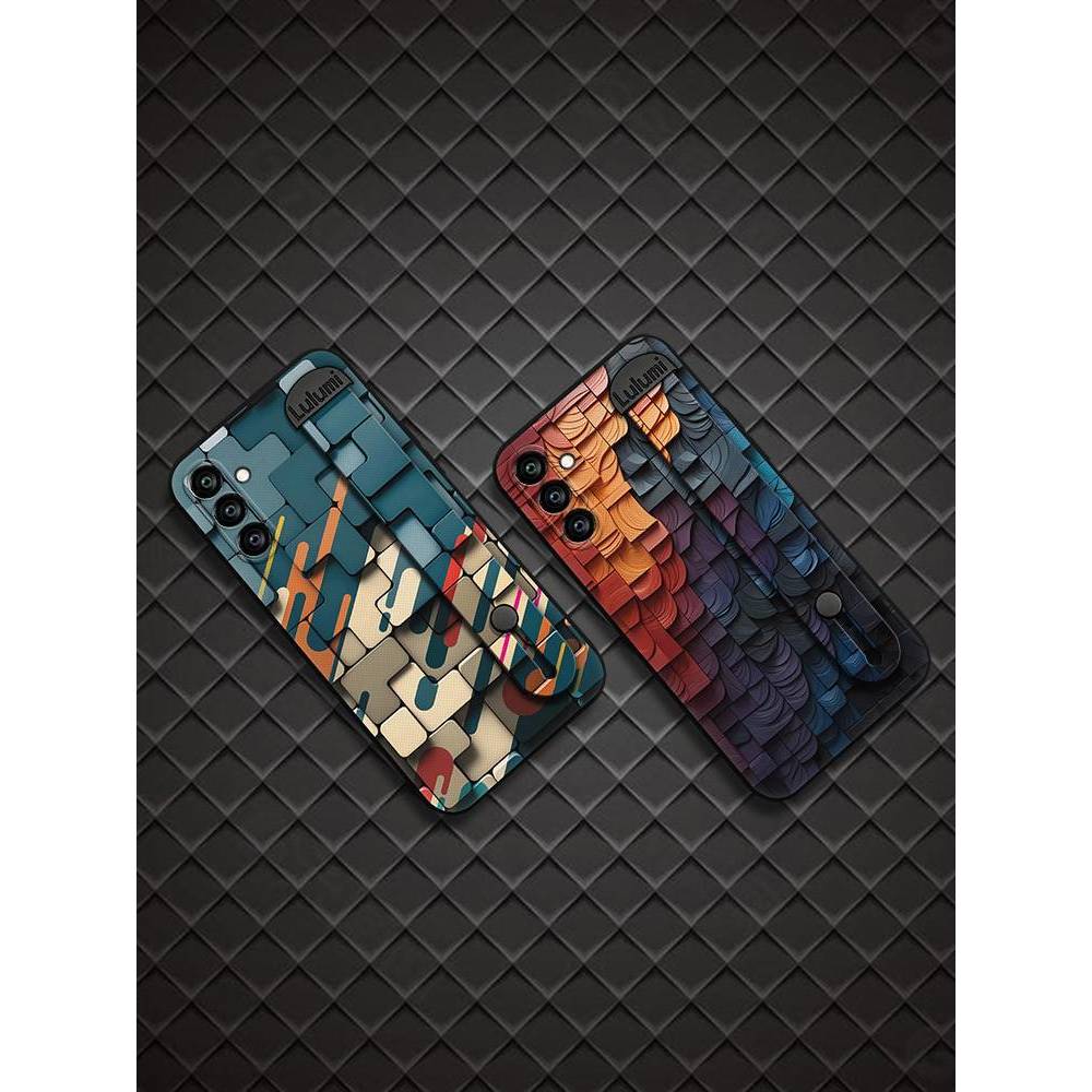 适用三星a24/sm-a245f/a25 5g手机壳创意液态拼图素色腕带简单