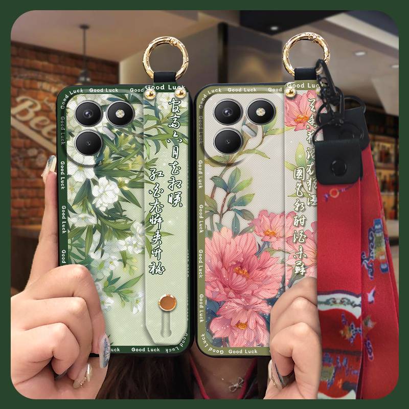 适用Tecno Pova7 4G/LJ6/Pova7 Neo手机壳中年全包牡丹指环创意