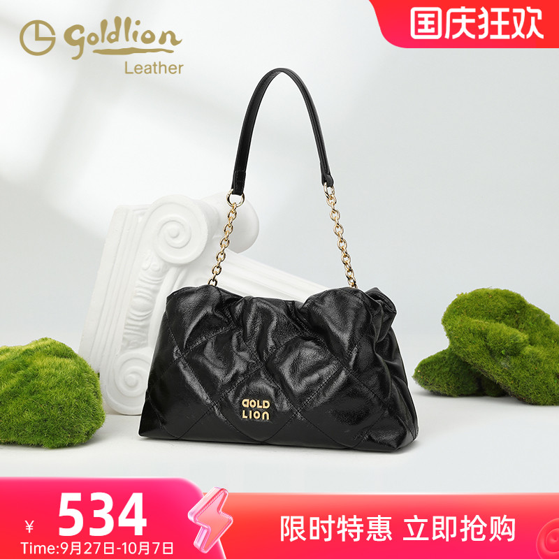 金利来黑色女包真皮单肩