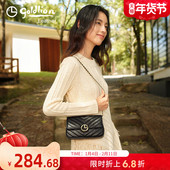 金利来女包2026新款 斜挎包女小香风菱格链条包牛皮单肩包时尚 小包