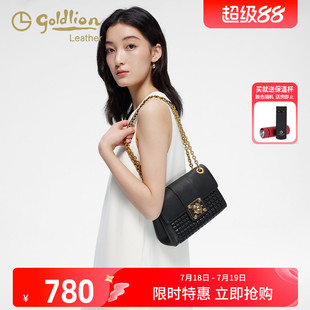 金利来摩登优雅真皮女包2025新款 轻奢链条单肩斜挎小方包通勤百搭