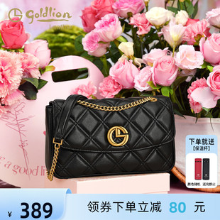 金利來女包正品 小香風(fēng)鏈條單肩包百搭斜挎小方包真皮 時尚 2025新款