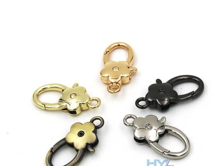 包包五金配件 花形勾扣锌合金宠物狗扣 龙虾扣钥匙扣饰品扣连接扣