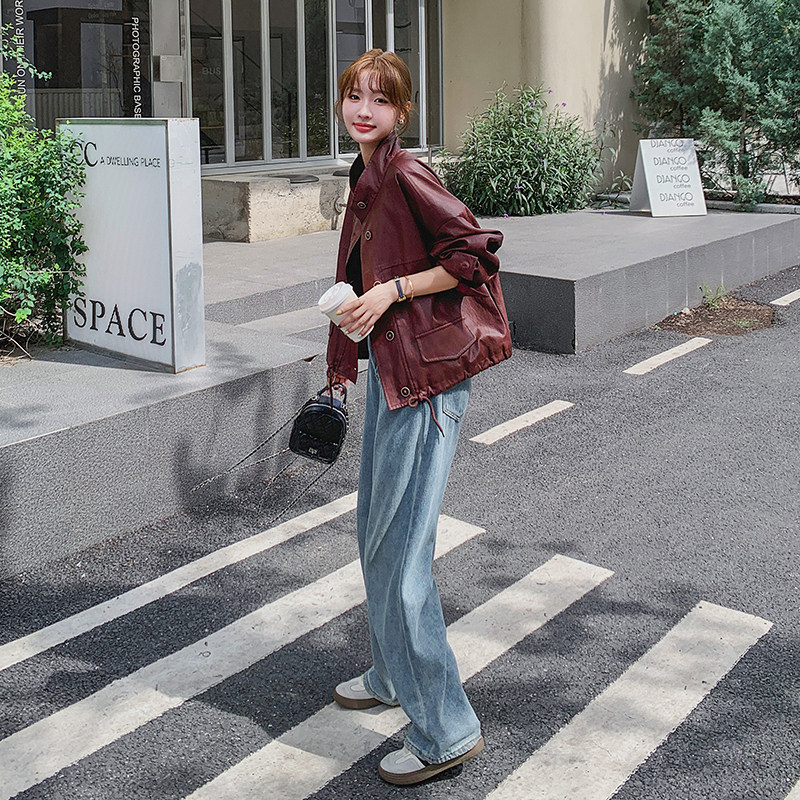 【新款】安克拉红短款皮衣2C293-Q787-P150-K218,女装短外套,2C293