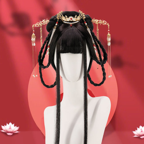 古装整顶头套式汉服假发古典女全套头古风长直发古装造型汉服假发