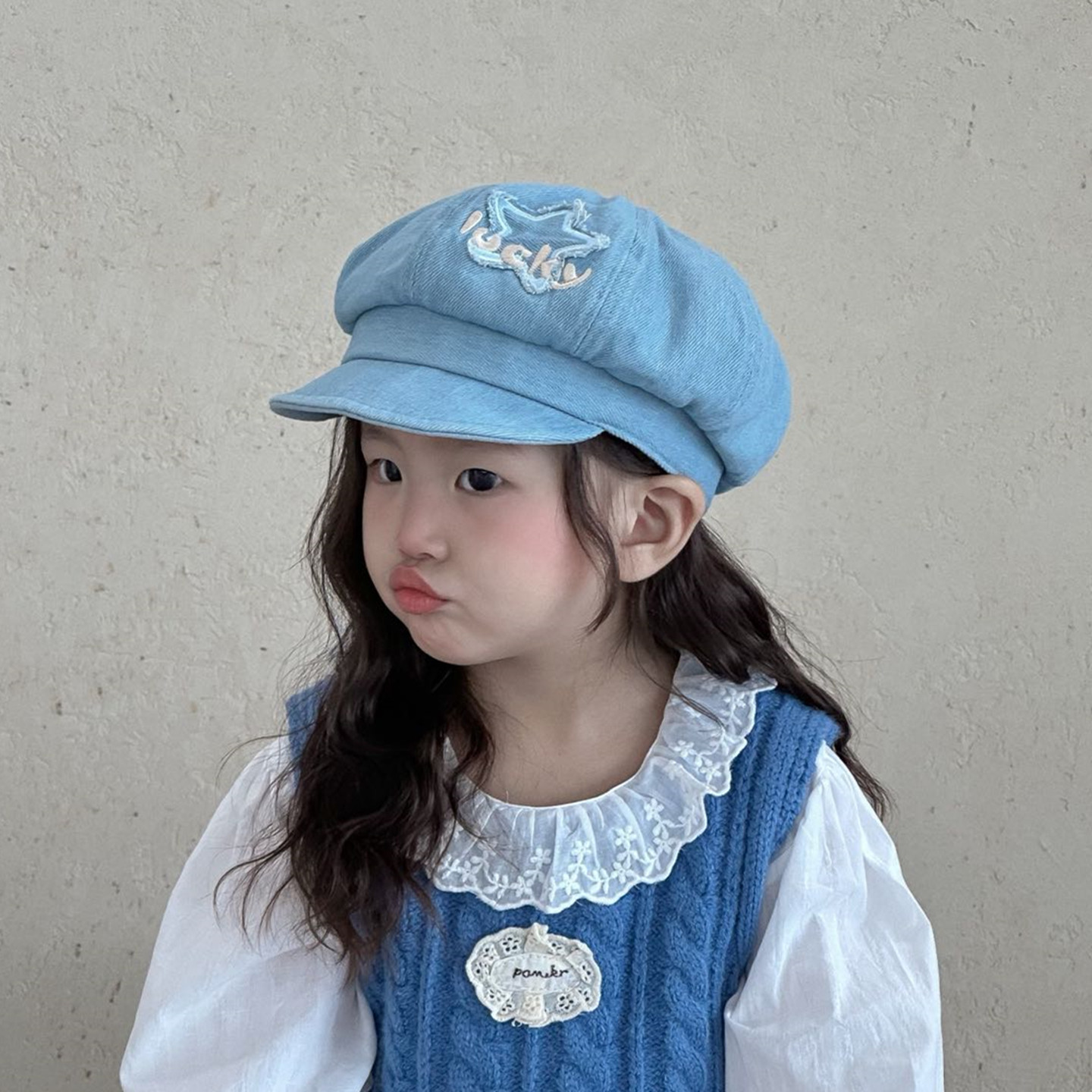 儿童八角帽春秋日系牛仔贝雷帽