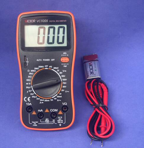 胜利仪器 数字万用表VC9205 大屏幕万能表全保护电路万用表