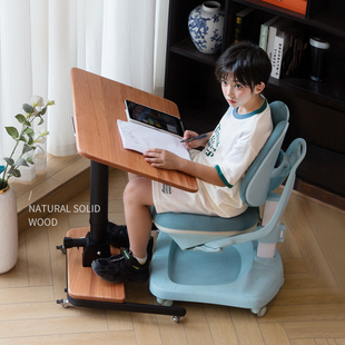 可折叠升降实木儿童学习桌小户型办公桌床边书桌移动电脑桌写字桌
