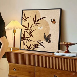 法式中古风装饰画客厅斗柜摆画挂画高级感餐厅壁画复古卧室床头画