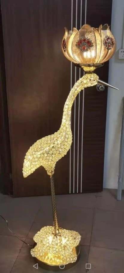 【明科】工艺专利产品乌龟仙鹤莲花水晶龟鹤延年落地灯殡仪灯饰02
