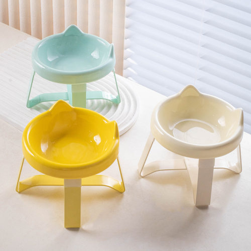 韩国bd同款飞碟猫碗陶瓷宠物碗湿粮碗狗碗猫狗食盆带碗架喝水餐桌