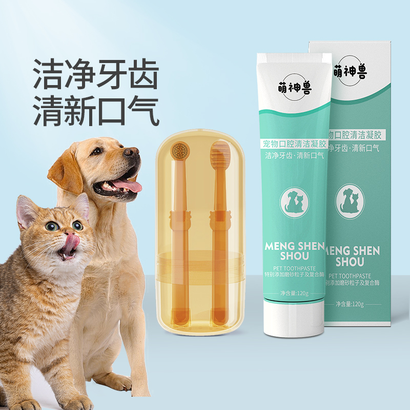 宠物猫咪狗狗清洁用牙刷牙膏套装