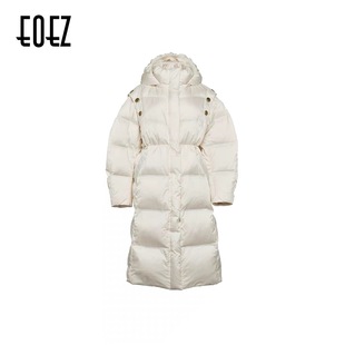 EOEZ 正品专柜 设计师 优雅收腰条长款 羽绒服 鹅绒服  EEZY7063