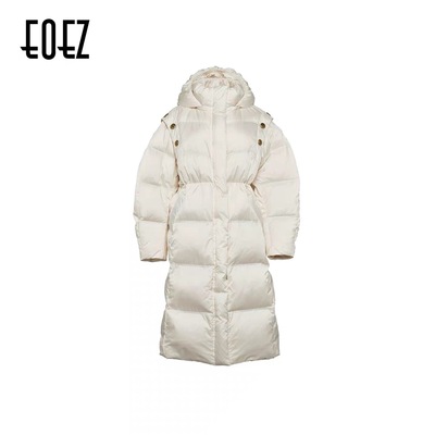 EOEZ 正品专柜 设计师 优雅收腰条长款 羽绒服 鹅绒服  EEZY7063