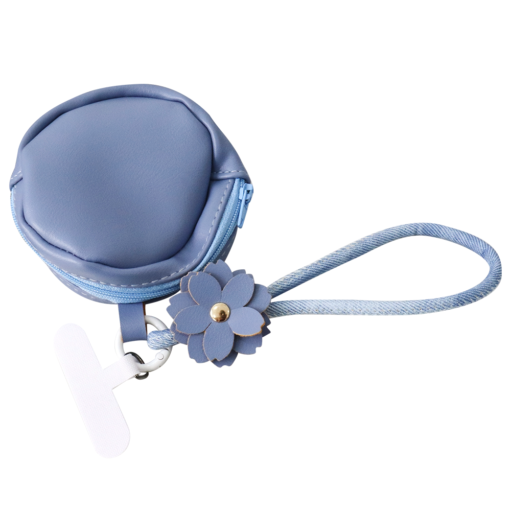 新款皮质零钱包包手机挂饰潮流女款皮纹手提花绳户外日常便携式