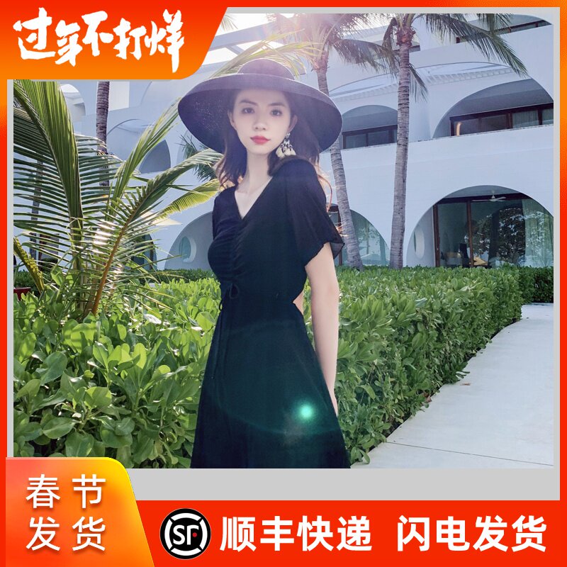 Female swimsuit ins2019 new pattern Hot springs conservative black Conjoined Net Red sexy Show thin Swimming suitin the Sports/Yoga/Fitness/Fans supplies , Swim , Piece swimsuit  category - from Buy2taobao.com to provide professional Taobao agent buy service