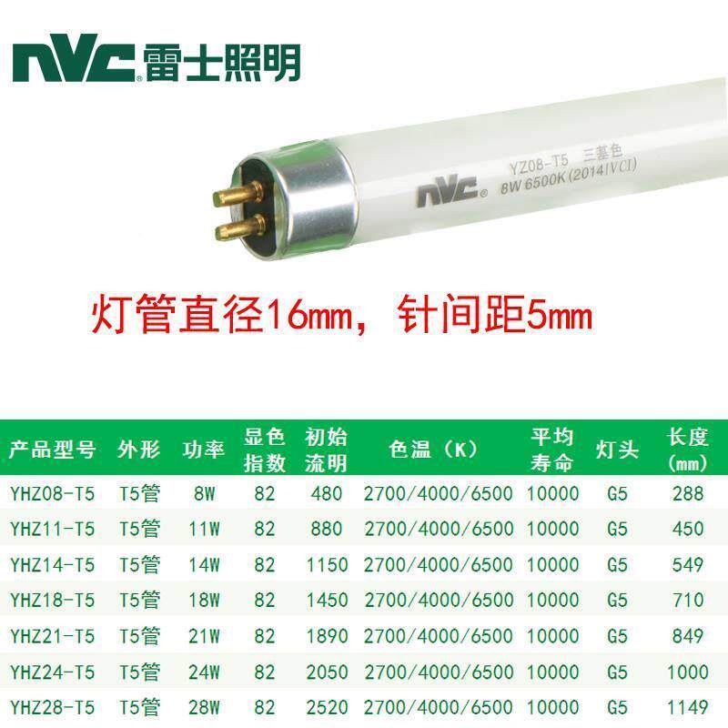 t5三基色老式细荧光灯管日光灯YZ-T508W11W14W18W21W24W28瓦