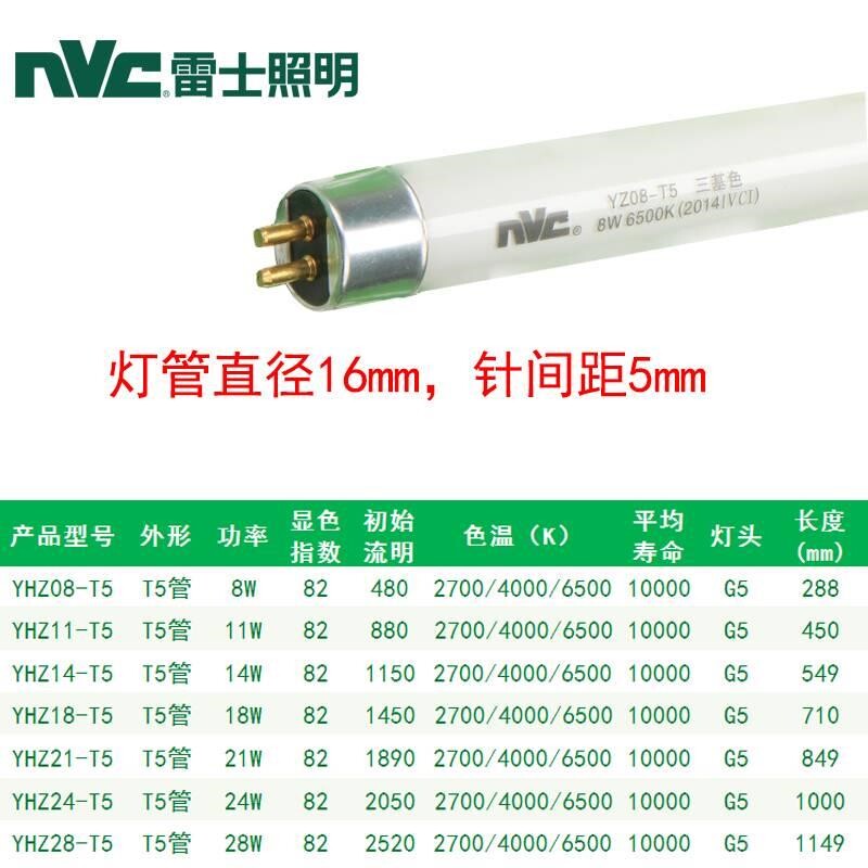 t5三基色老式细荧光灯管日光灯YZ-T508W11W14W18W21W24W28瓦