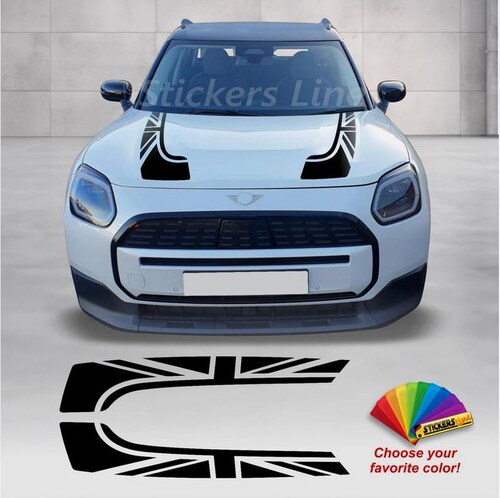 2024款Mini Countryman U25引擎盖贴纸Cooper S JCW 英国国旗