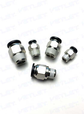 高端英制插管接头 PC 1/4-01  3/8-02 1/2-03 PT螺纹直通快速接头