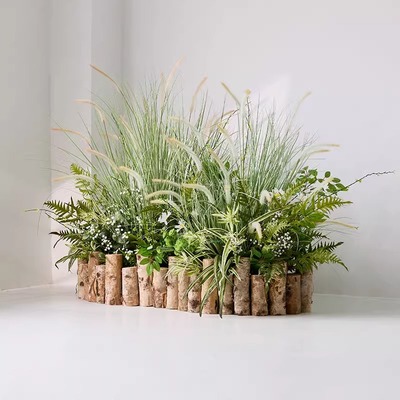彷真绿色植物造景芦苇假草假花丛装饰室内外景观植物软装花艺摆件