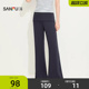 舒适单裤 轻运动风简约瑜伽裤 女514580 翻折喇叭裤 三福女春季